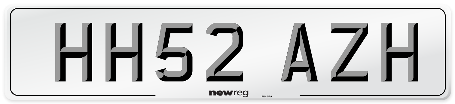 HH52 AZH Number Plate from New Reg